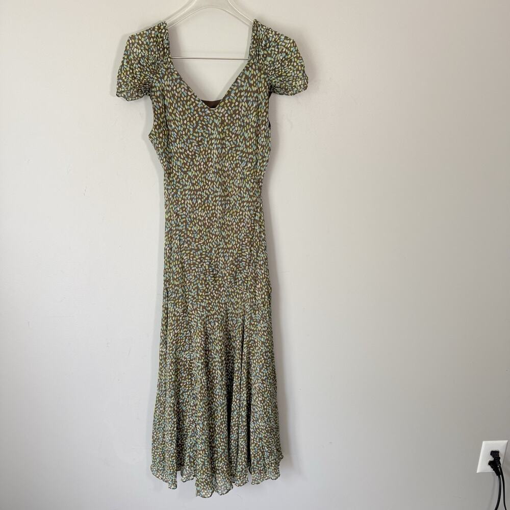 VTG Talbots 100% Pure Silk Chiffon Babydoll Maxi Midi Dress Sleeveless 8 Y2K 90s - Picture 8 of 8